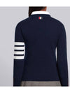 4-Bar V-Neck Cashmere Cardigan Navy - THOM BROWNE - BALAAN 4