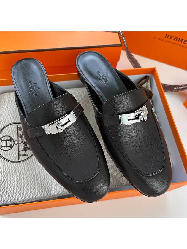 Oz Mule Goatskin & Palladium Noir - HERMES - BALAAN 8