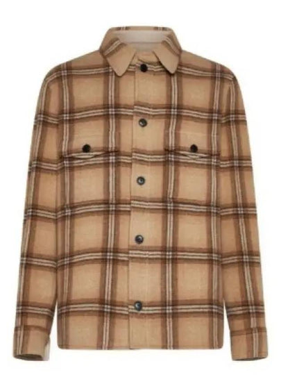 Kervon Check Wool Shirt Jacket Camel - ISABEL MARANT - BALAAN 2