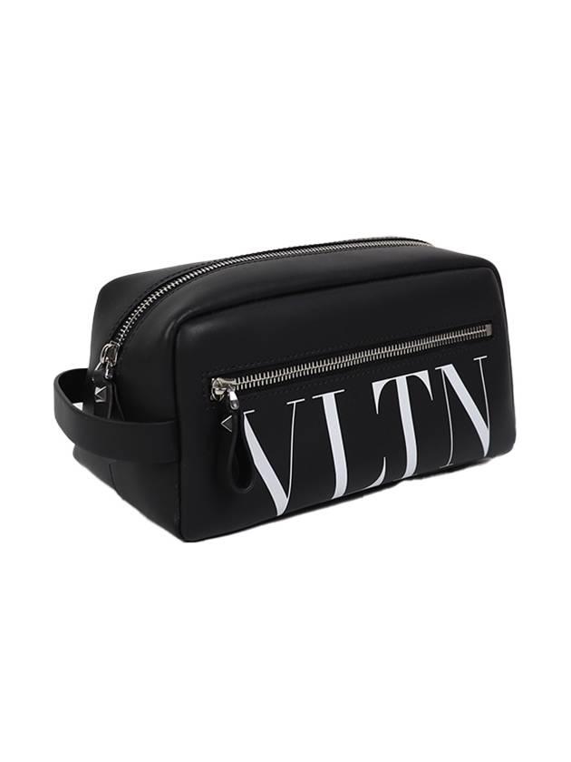 VLTN Logo Print Pouch Bag Black - VALENTINO - BALAAN 4