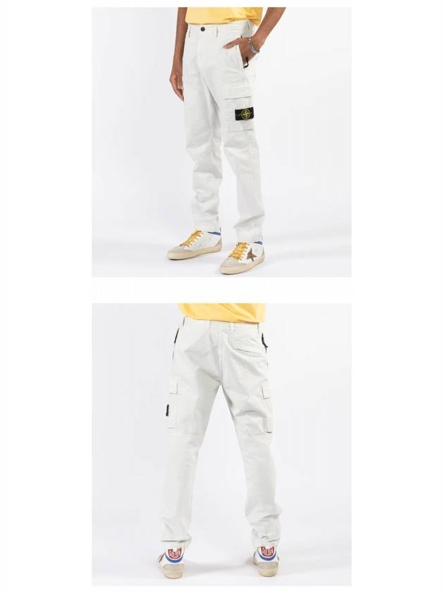 Cotton Cargo Straight Pants White - STONE ISLAND - BALAAN 5