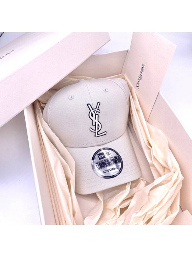 Cassandre Canvas Ball Cap Ecru - SAINT LAURENT - BALAAN 3