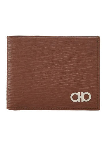 Gancini Half Wallet Brown - SALVATORE FERRAGAMO - BALAAN 1