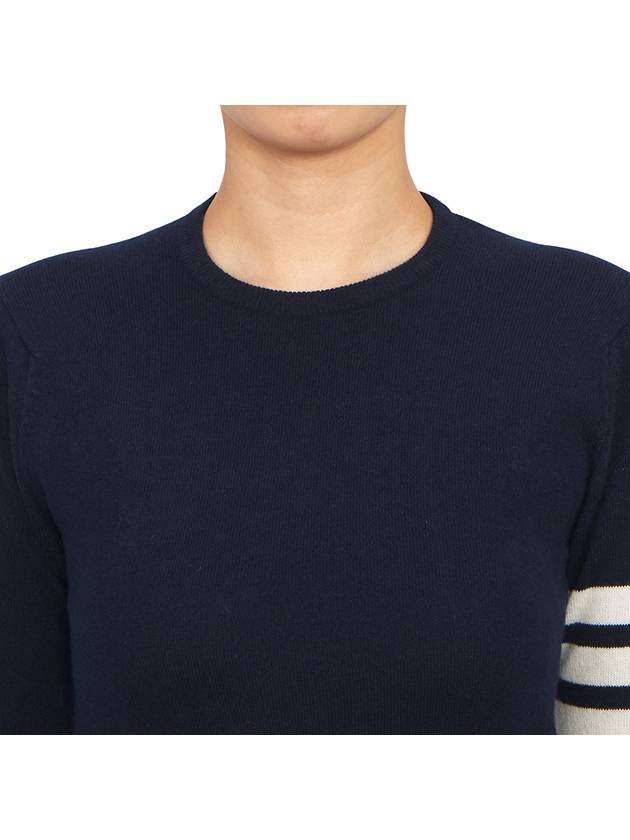 Women's 4 Bar Classic Cashmere Pullover Knit Top Navy - THOM BROWNE - BALAAN 6