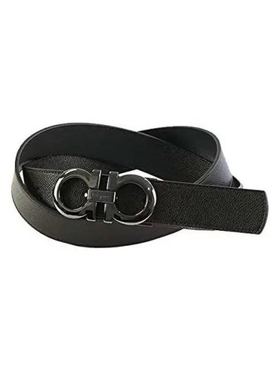 Gancini Reversible Adjustable Leather Belt Black - SALVATORE FERRAGAMO - BALAAN 2