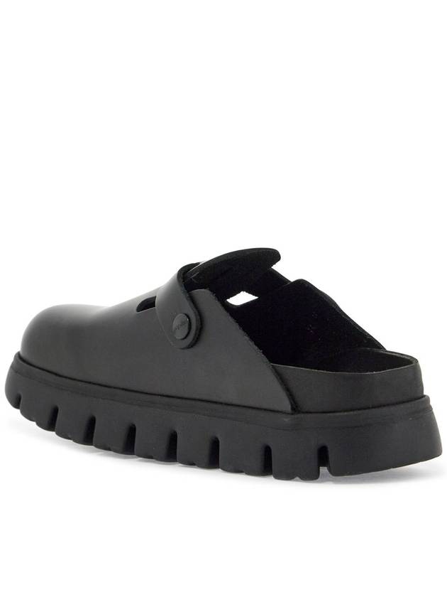 boston chunky slipper in black natural leather with serrated sole - BIRKENSTOCK - BALAAN 3