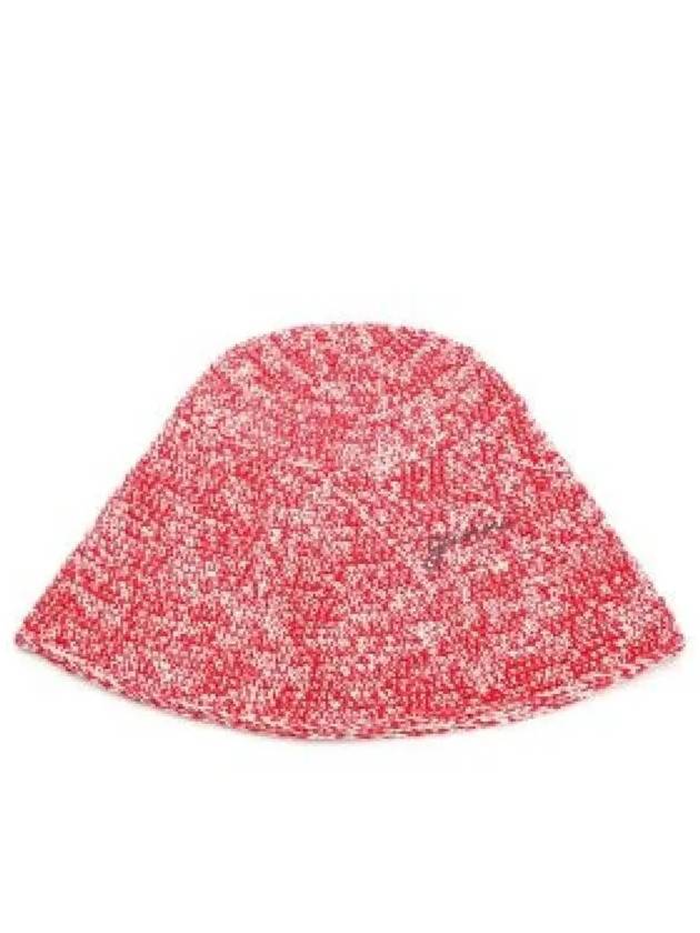 Crochet Ricamo Logo Bucket Hat Red - GANNI - BALAAN 2