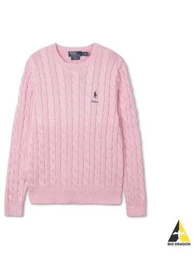 New Pink Capsule Cable Knit Cotton Sweater - POLO RALPH LAUREN - BALAAN 1