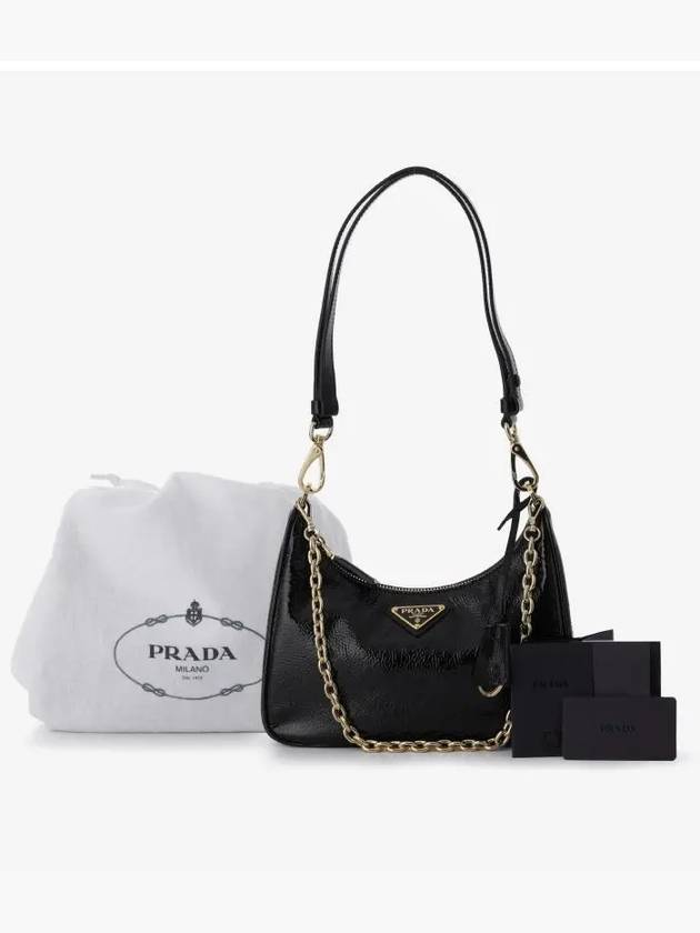 Re-Edition Patent Leather Mini Bag Black - PRADA - BALAAN 4