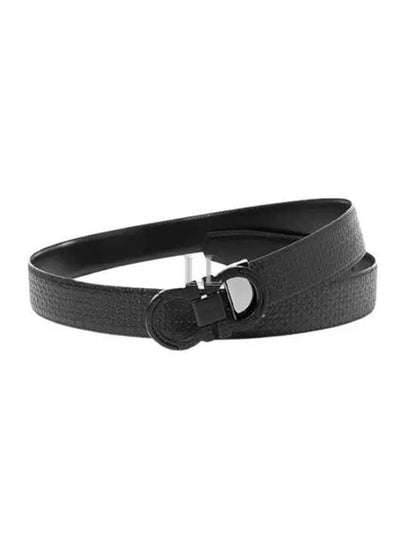 Reversible Leather Belt Black - SALVATORE FERRAGAMO - BALAAN 2