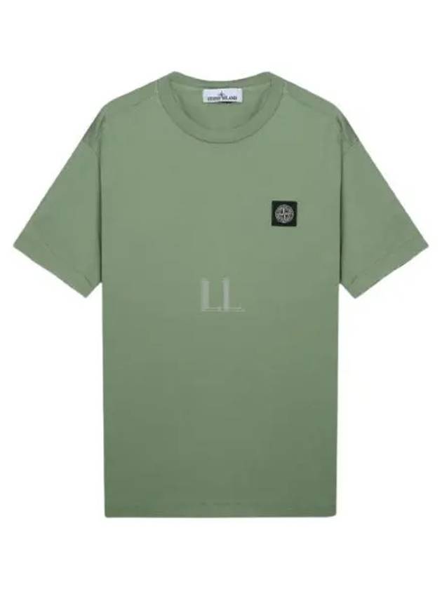 Logo Patch Cotton Short Sleeve T-Shirt Sage Green - STONE ISLAND - BALAAN 2