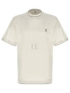 Cotton Short Sleeve T-Shirt Ivory - BRUNELLO CUCINELLI - BALAAN 2