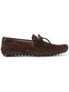 Men's City Gommino Suede Driving Shoes Brown - TOD'S - 1