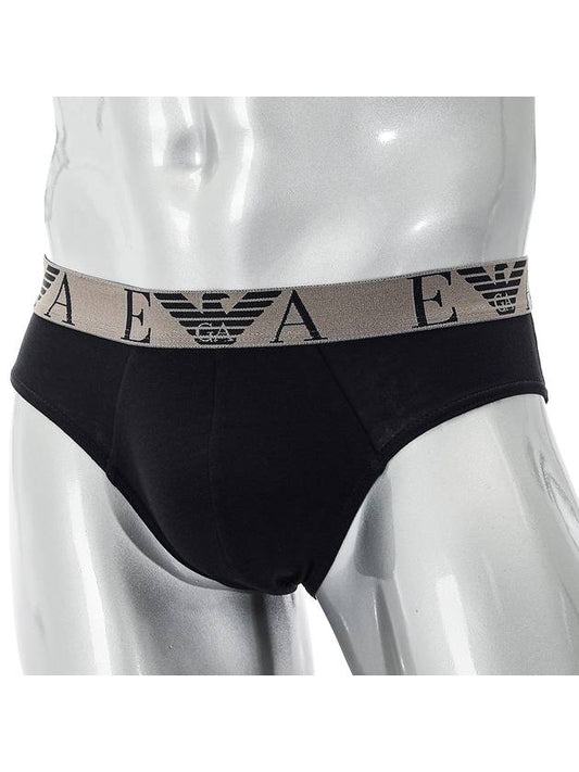 Men's Bold Logo Brief 2 Pack Black - EMPORIO ARMANI - 1