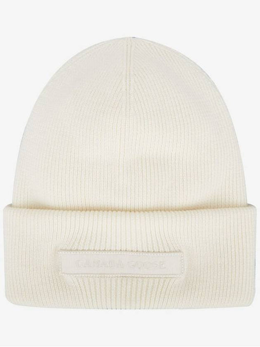 Logo Wool Beanie White - CANADA GOOSE - BALAAN 2