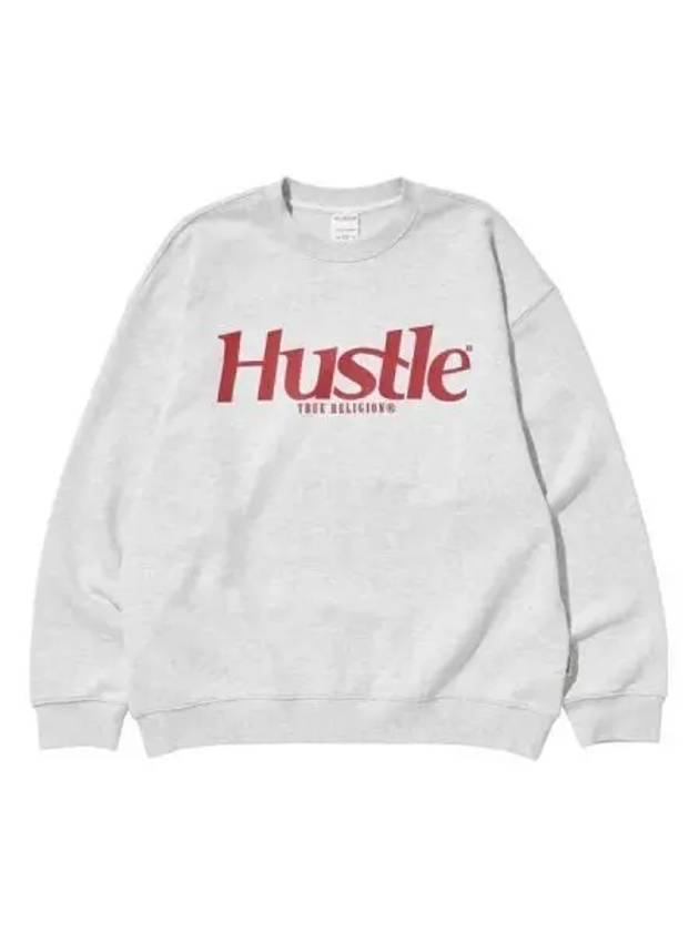 True Religion Hustle Crew Neck Melange Gray - TRUE RELIGION - BALAAN 1