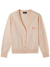 Bee Logo V-neck Cardigan Beige - A.P.C. - BALAAN 2