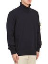 Wappen Patch Loose Fit Cotton Turtleneck Navy - STONE ISLAND - BALAAN 4