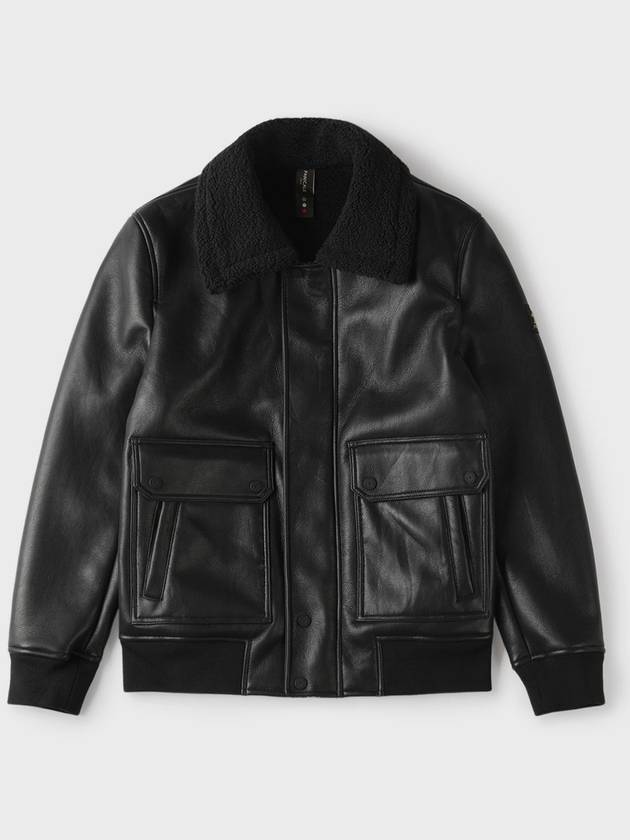 Black Eco Leather Mustang Jacket M GCJP53 - PANICALE - BALAAN 5