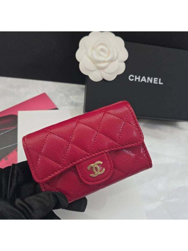 Classic Tok Zipper Card Wallet Red Caviar AP4096 - CHANEL - BALAAN 5