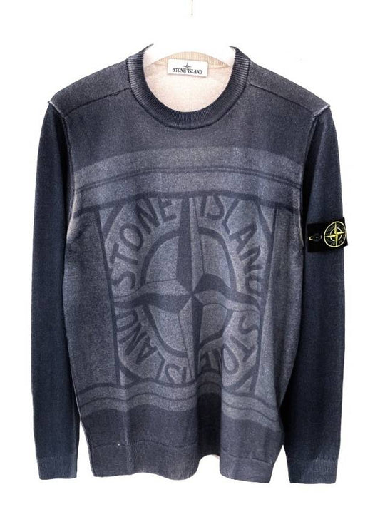 Wappen Patch Logo Printing Knit Top Navy - STONE ISLAND - BALAAN 2