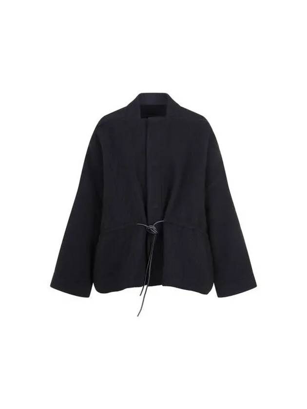 WOMEN Drawstring oversized wool jacket black 271055 - RICK OWENS - BALAAN 1