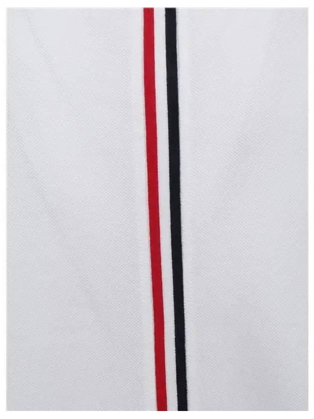 Men's Center Back Striped Short Sleeve T-Shirt White - THOM BROWNE - BALAAN 7