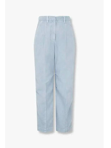 Women s Logo Label Garment Dye Dart Pants Light Blue - BRUNELLO CUCINELLI - BALAAN 1