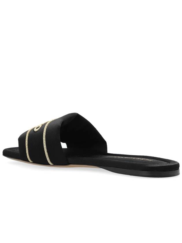 FERRAGAMO Satin Mules With Logo, Women's, Black - SALVATORE FERRAGAMO - BALAAN 5