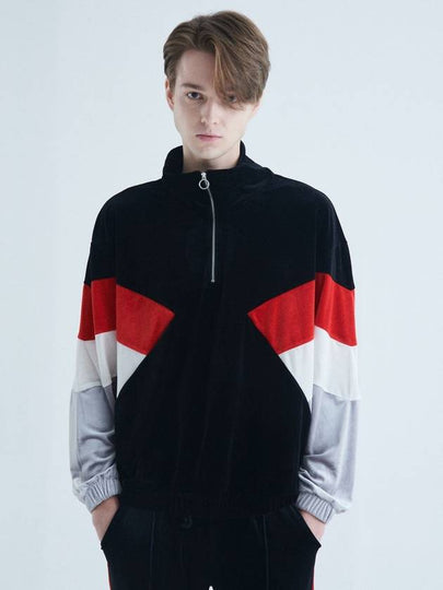 Tempo Velvet Training Zip-Up Sweatshirt Black - FANGOH - BALAAN 2