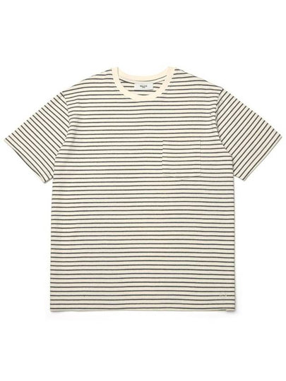 Striped pocket loose short sleeve t shirt ecru - ROLLING STUDIOS - BALAAN 2