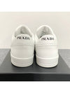 Men's Downtown Triangle Logo Leather Low Top Sneakers White - PRADA - BALAAN 8