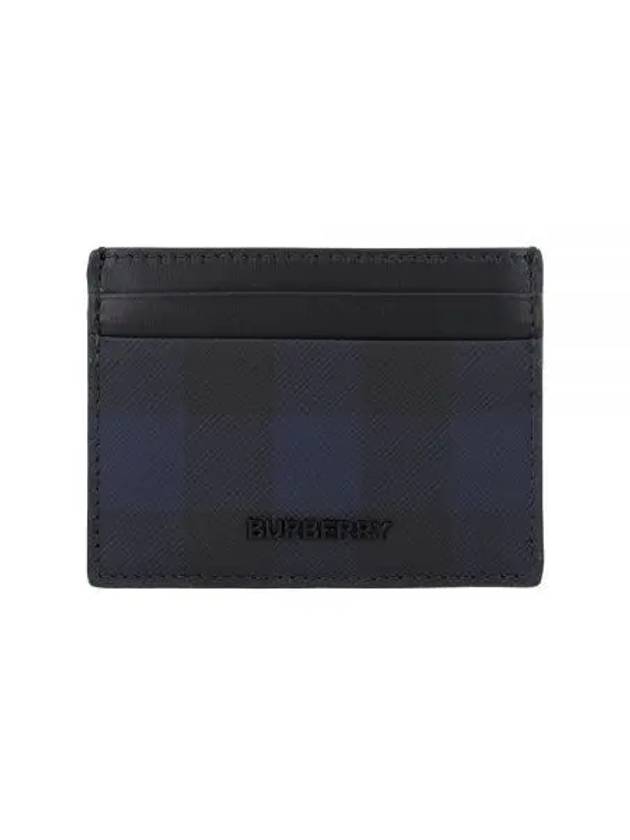 Check Leather Card Wallet Navy - BURBERRY - BALAAN 2