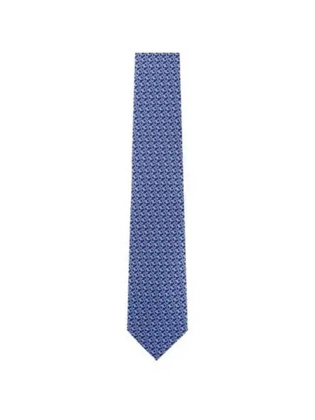 Gancini Pattern Silk Tie Blue - SALVATORE FERRAGAMO - BALAAN 2