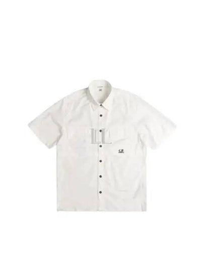 Cotton Popeline Short Sleeve Shirt White - CP COMPANY - BALAAN 2