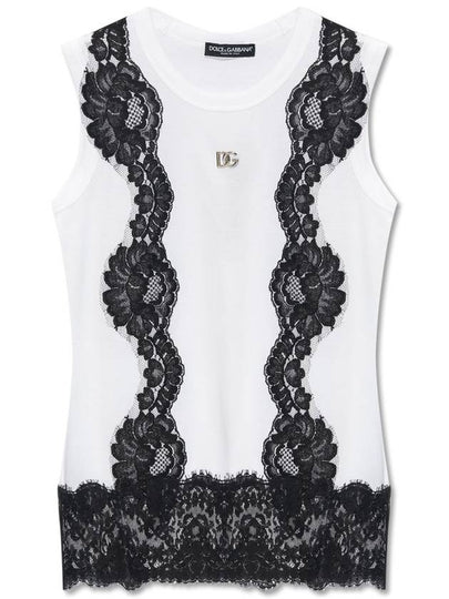 Lace Detail T-Shirt F8S23TGDB8M - DOLCE&GABBANA - BALAAN 2