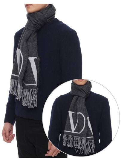 Garavani Muffler Scarf 5Y2ER033DMA ZJB Gray - VALENTINO - BALAAN 2