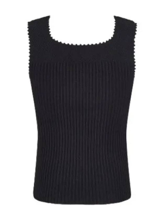 Crochet Vest Black Sleeveless Tank Top - MARTINE ROSE - BALAAN 1