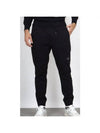 13CMSP058A 005086W 999 DIAGONAL RAISED FLEECE logo embroidery tapered training pants - CP COMPANY - BALAAN 1