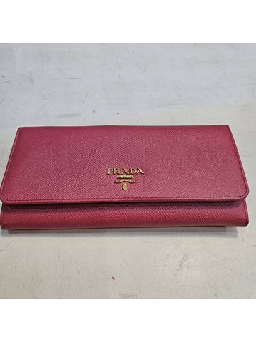 Saffiano 1MH132 pink long wallet - PRADA - BALAAN 1