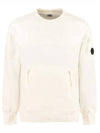 Men's Lens Wappen Zipper Pocket Crew Neck Sweatshirt White - CP COMPANY - BALAAN 1