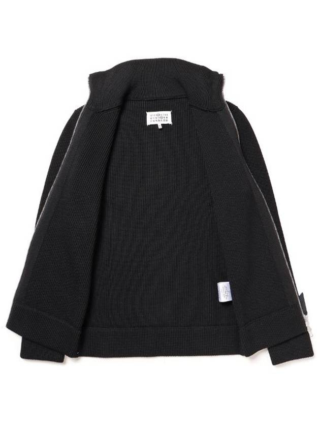 Stitch Knit High Neck Full Zip Up Cardigan Black - MAISON MARGIELA - BALAAN 9