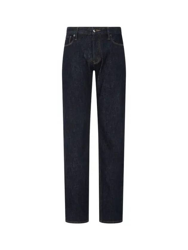 Men s Button Fly Slim Leg Raw Jeans Blue - EMPORIO ARMANI - BALAAN 1