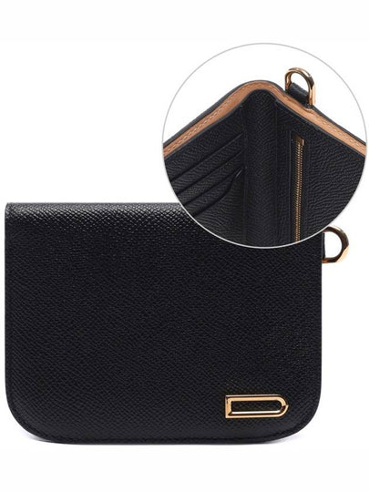 Vagabond Compact Alpina Calf Leather Half Wallet Black - DELVAUX - BALAAN 2