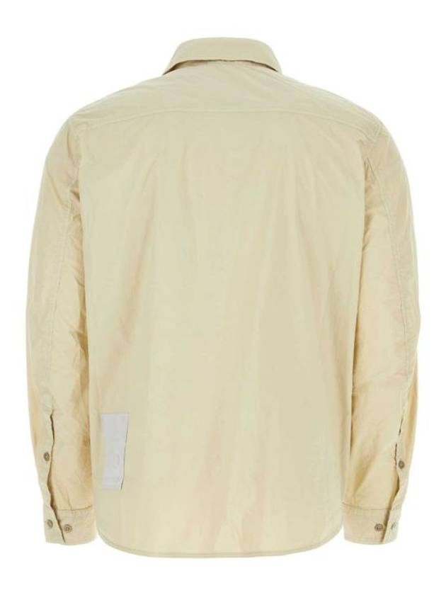 Classic Collar Garment Dyed Cotton Long Sleeve Shirt Beige - TEN C - BALAAN 3