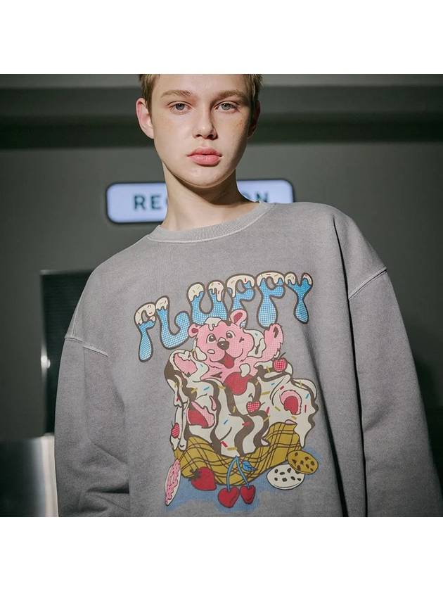 Fluffy Bear Pigment Sweatshirt Ghost Gray - CPGN STUDIO - BALAAN 1