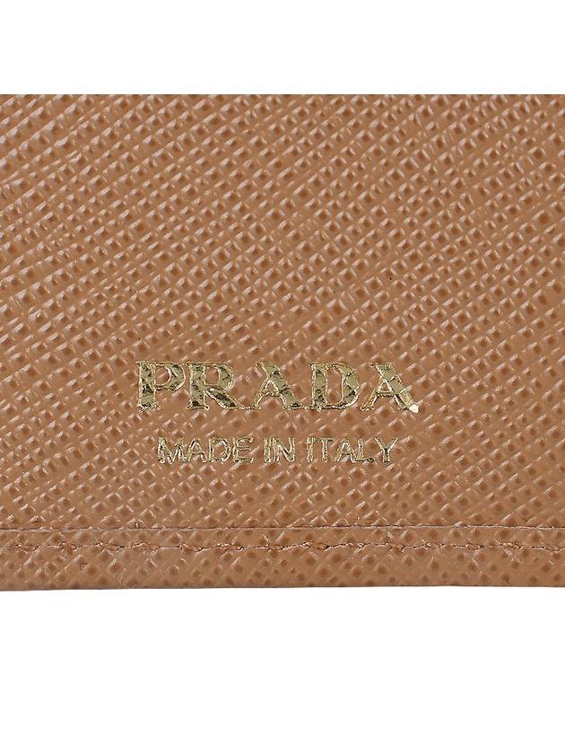 Gold Hardware Triangle Logo Saffiano Half Wallet Caramel - PRADA - BALAAN 8