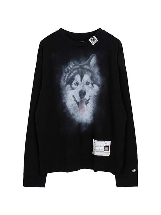 Black Dog Print Sweatshirt A12PO673 BLACK - MIHARA YASUHIRO - BALAAN 1