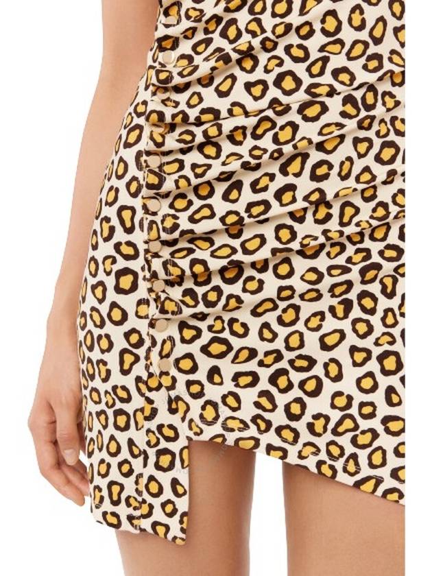 Rabanne Leopard Print Draped Short Dress, Brand Size 34 (US Size 2) - PACO RABANNE - BALAAN 3