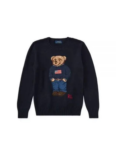 Bear Crew Neck Knit Top Navy - POLO RALPH LAUREN - BALAAN 2